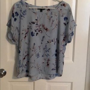 Blue flowy blouse